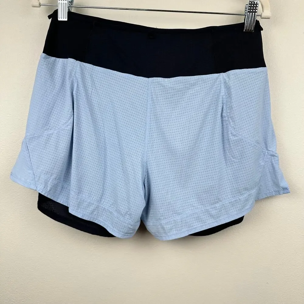 Salomon Women's Sense Aero 2-In-1 Shorts Light Blue Black Medium Outdoor Active